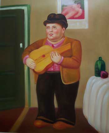 store falso d'autore Uomo che suona la chitarra di Fernando Botero