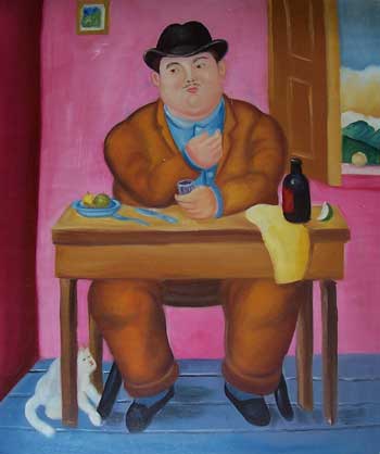 Vendita falso d'autore Uomo alla mensa di Fernando Botero