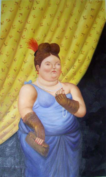 store falso d'autore Society Lady 90x50 di Fernando Botero