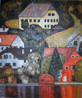 store falso d'autore Attersee di Gustav Klimt