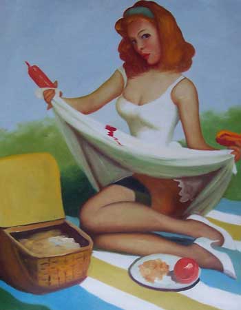 store falso d'autore Red white and blu di Gil Elvgren
