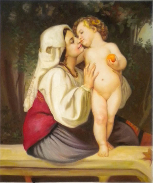 store falso d'autore The Kiss di Bouguereau
