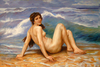 Vendita falso d'autore L' onda 70x50 cm di Bouguereau