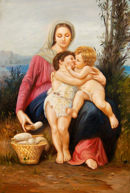 store falso d'autore La santa famiglia 70x50 cm di Bouguereau