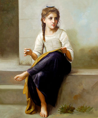 store falso d'autore La ricamatrice di Bouguereau