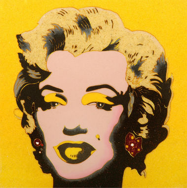 Vendita falso d'autore WARHOL    Marylin su Giallo di Pannelli