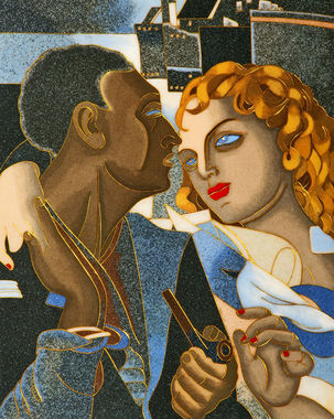 Vendita falso d'autore DE LEMPICKA   Idillio di Pannelli