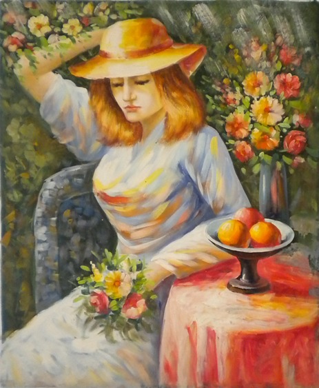 store falso d'autore Woman and flower di sconosciuto