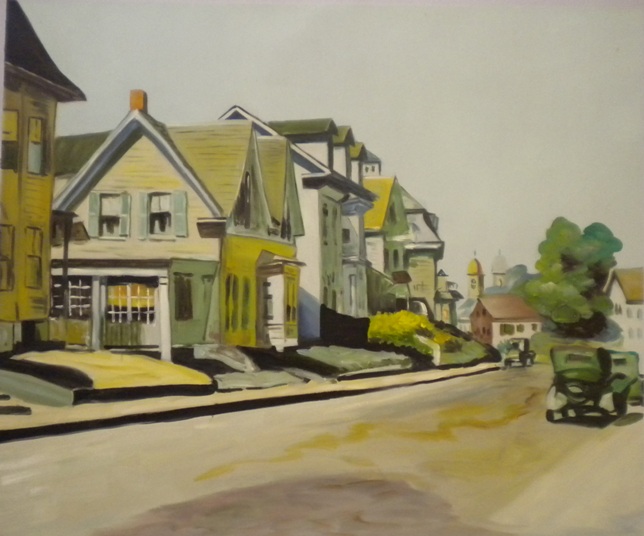 store falso d'autore Prospect Street  + MARCO DE MADERA di Hopper