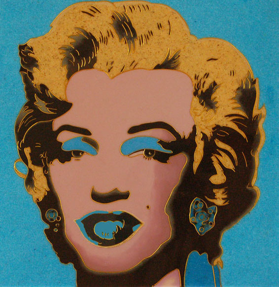 store falso d'autore Marylin azzurro di Andy Warhol