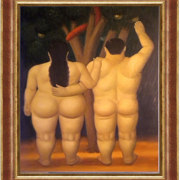 Adamo ed Eva + cornice rovesciata oro rosso