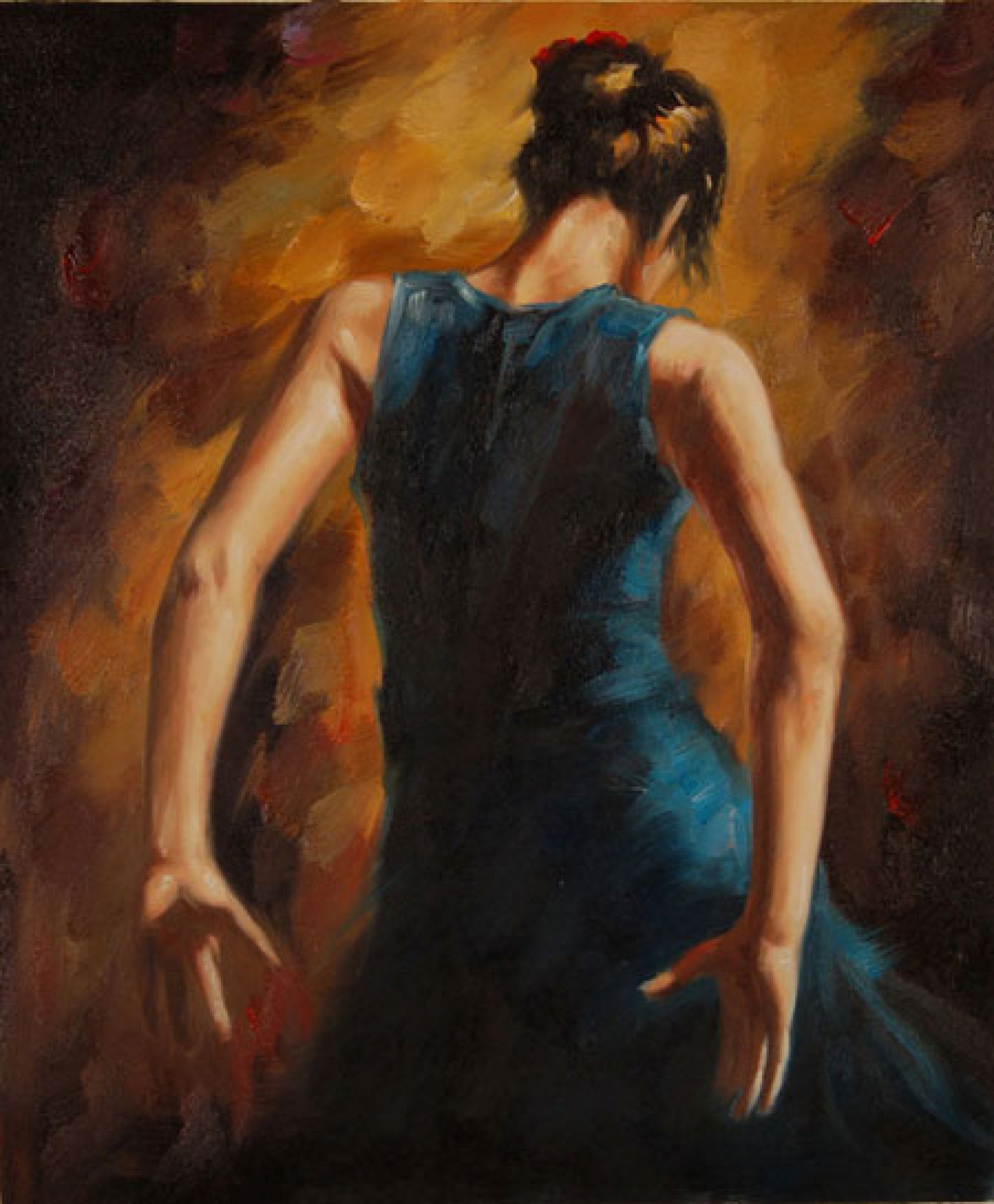 Ballerina di flamenco in blu