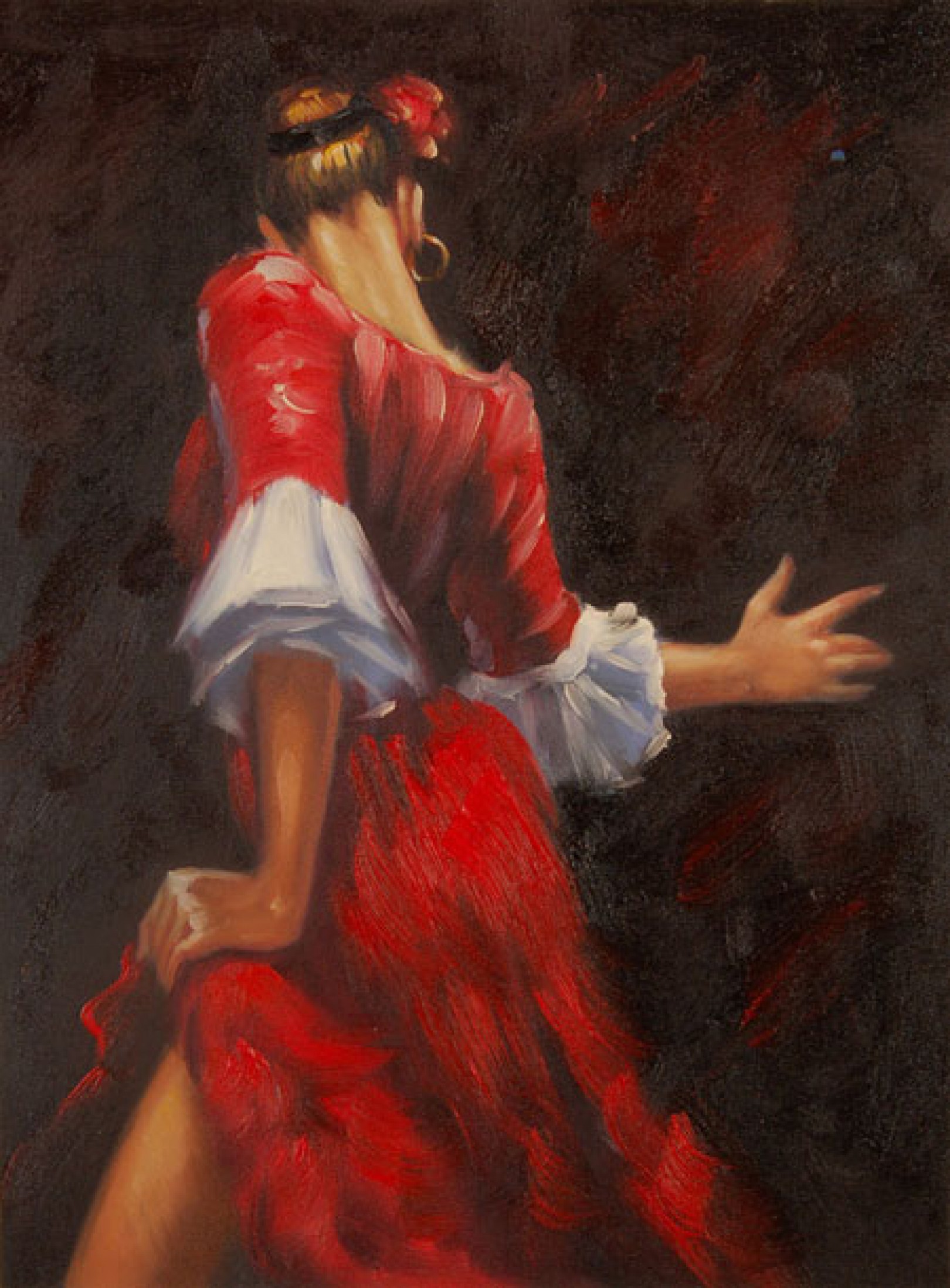 Ballerina di flamenco in rosso