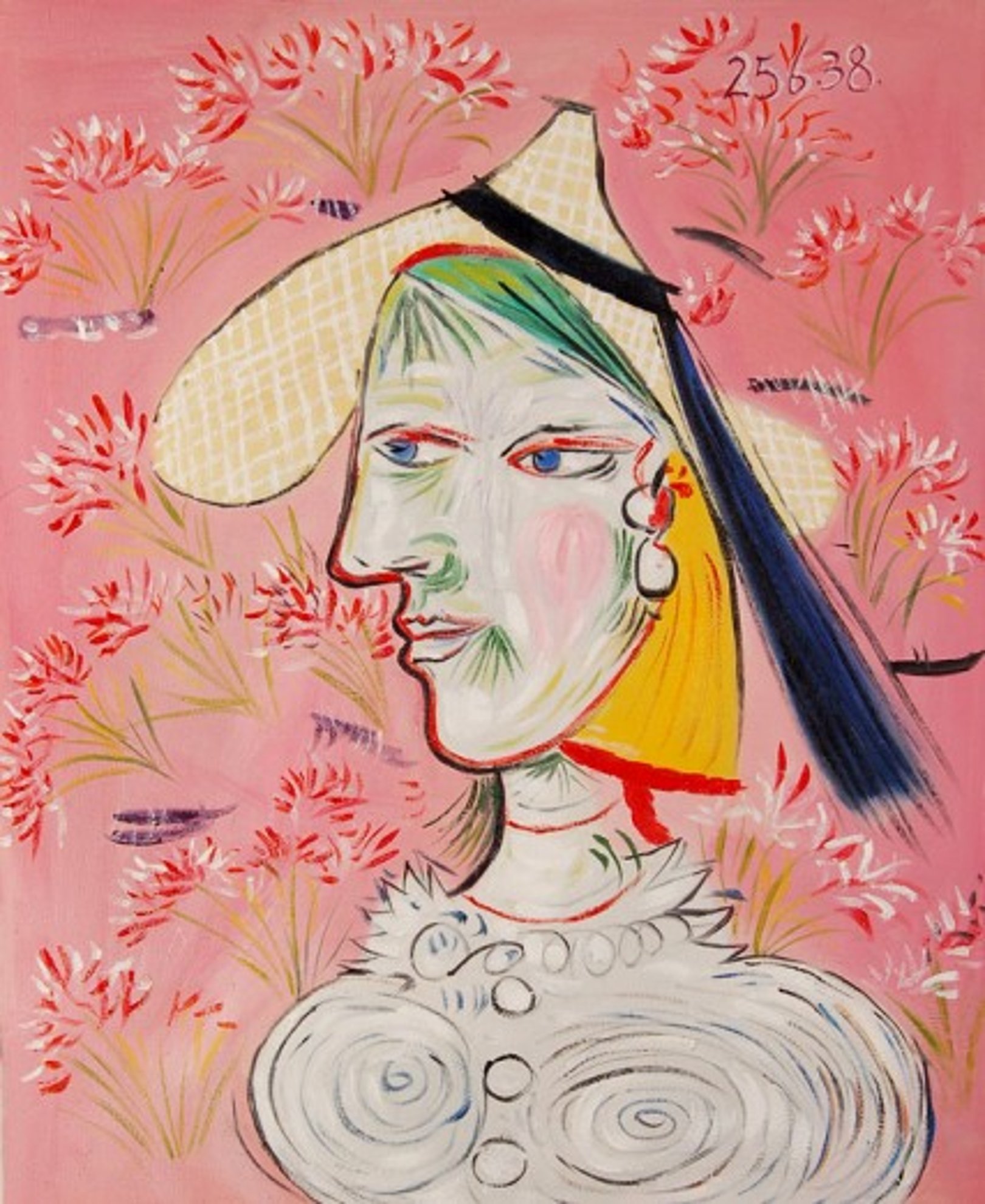Quadro Donna con cappello di Picasso, falso d'autore ...