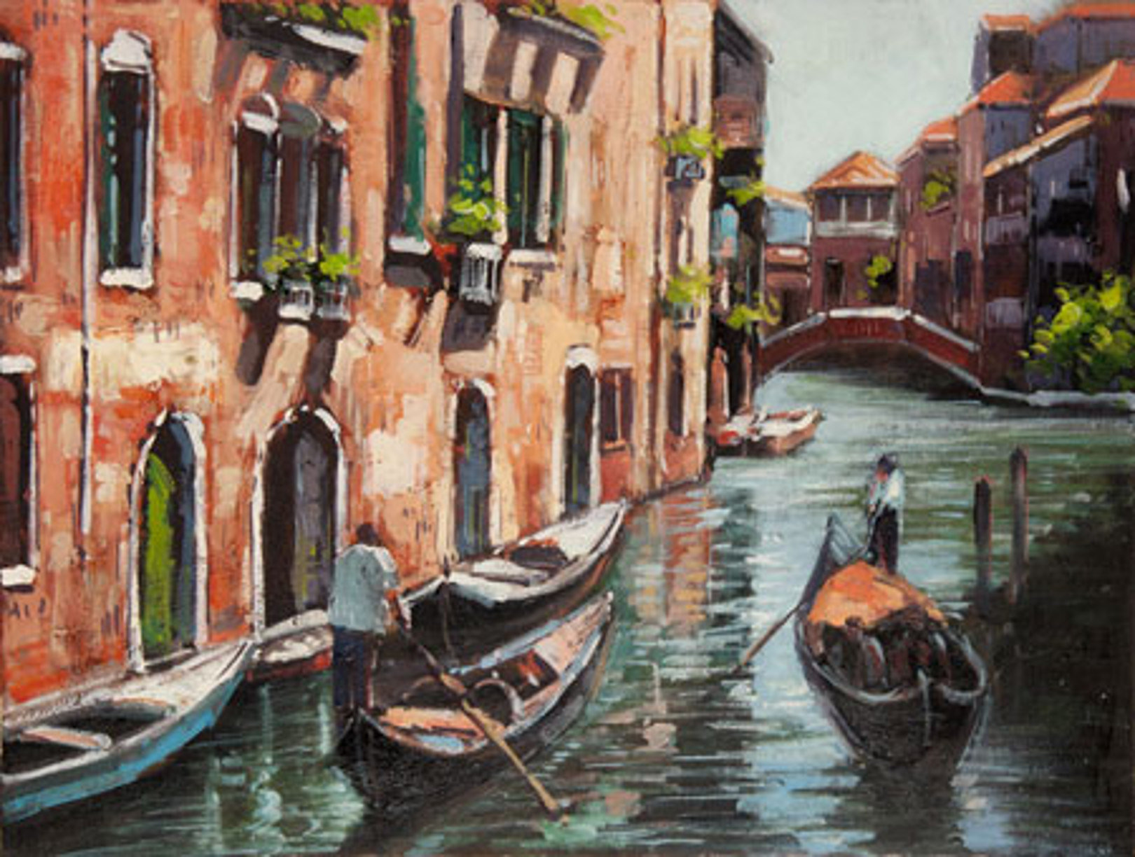 Melody Jane Miniatura Casa Di Bambole: Quadro Scena Canale Di Venezia, Telaio Oro, Scala 1:12, In Resina, 74 X 61 Mm, Per Collezionisti Adulti