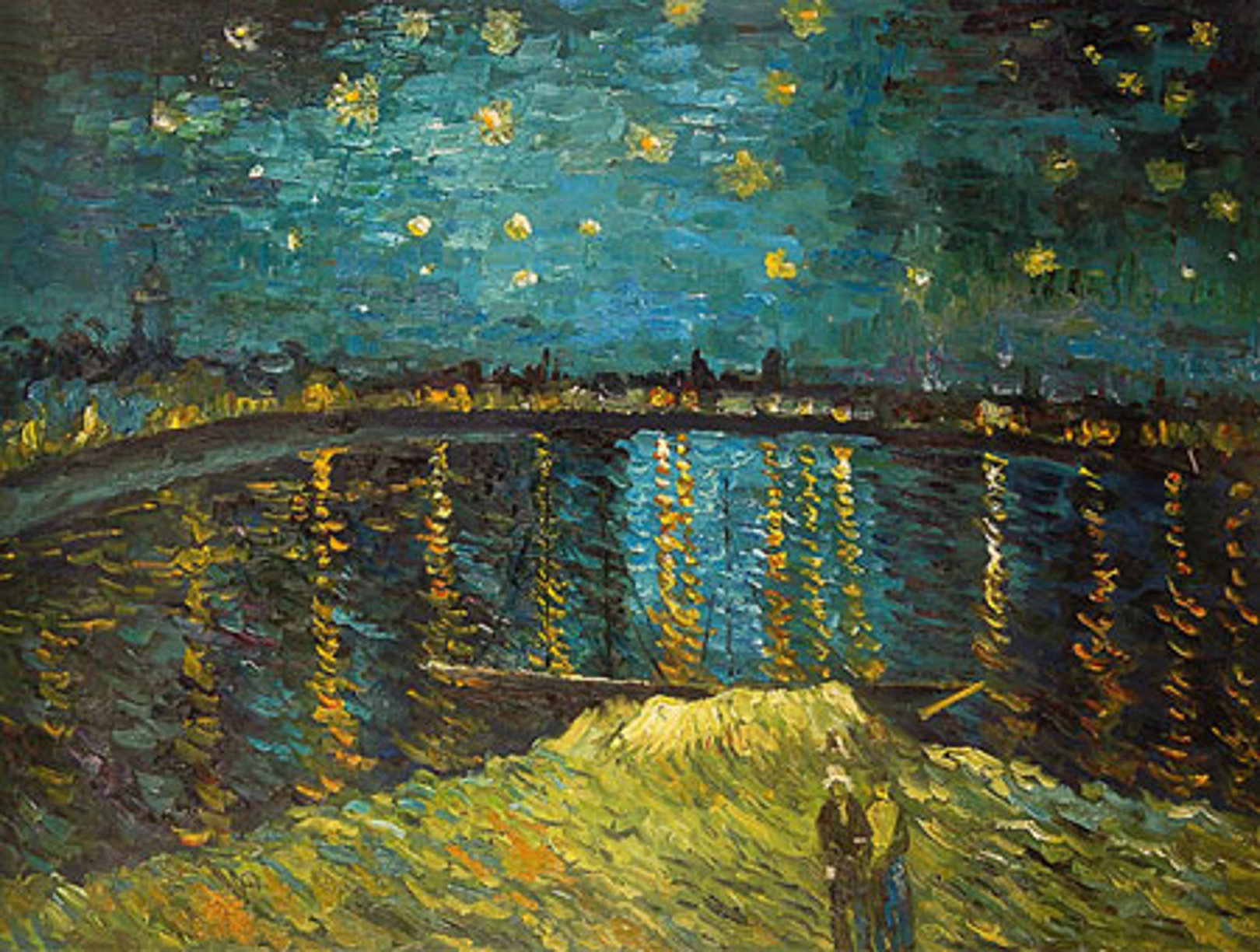 Quadro Notte stellata sulla Rhona di Van Gogh, falso d'autore