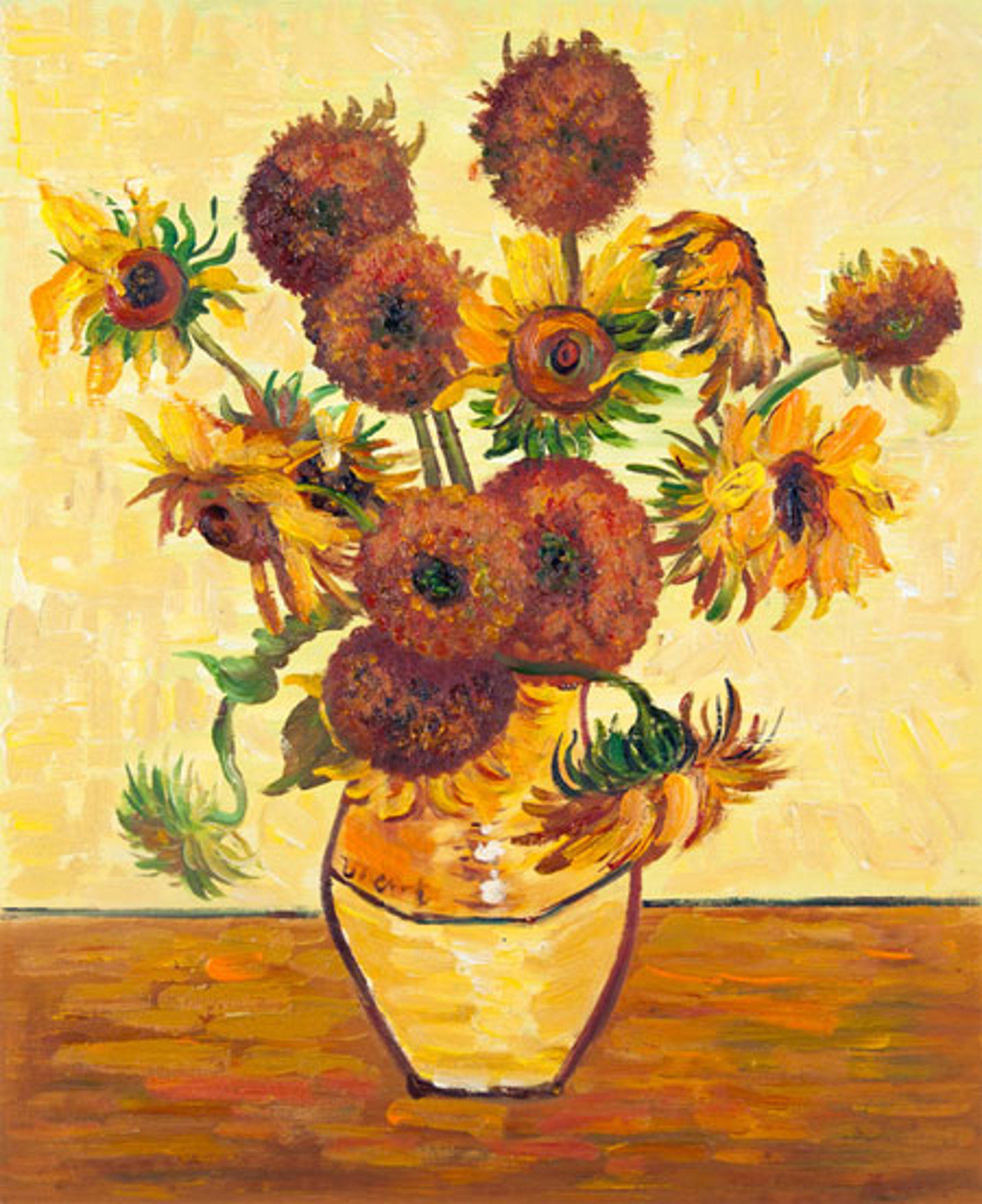 Quadro Vaso Di Girasoli Di Van Gogh Falso D Autore 50x40cm Classici