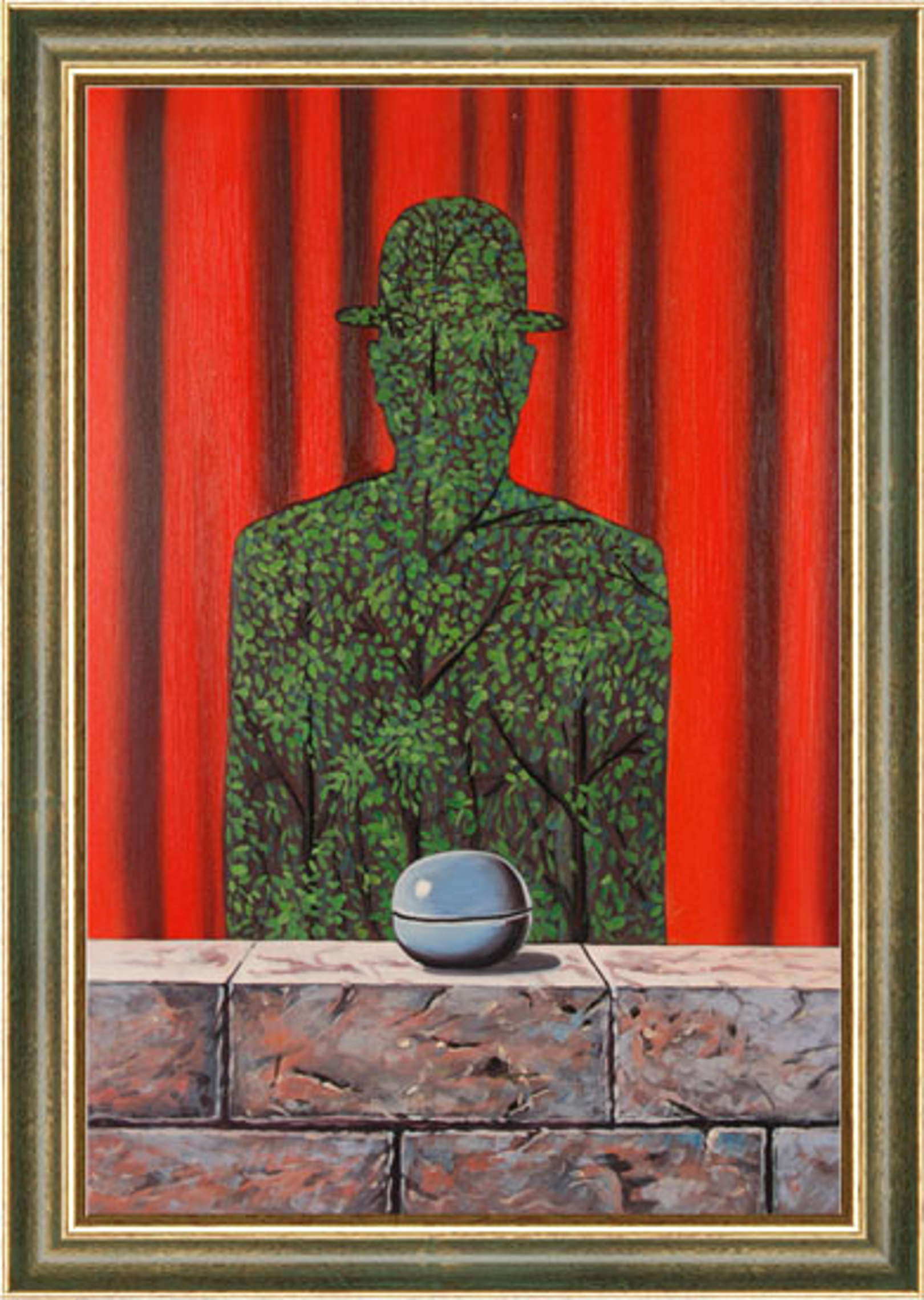 L'homme et la Foret + cornice verde oro(AM