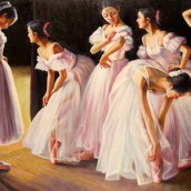 Ballerine prima dell'esibizione