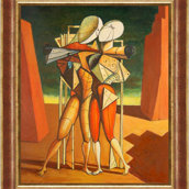 Ettore e Andromaca + cornice oro rosso