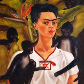 Self portrait with monkeys