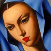 donna in blu