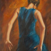 Ballerina di flamenco in blu