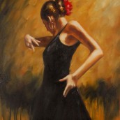 Ballerina di flamenco in nero