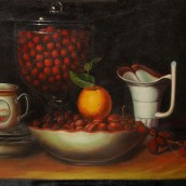 Still life with wild strawberries