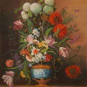 Vaso di fiori su davanzale