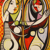 Donna allo specchio
