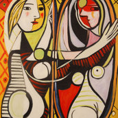 A girl before a mirror