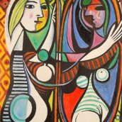 A girl before a mirror