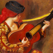donna che suona la chitarra