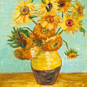 Vaso di girasoli