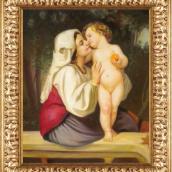 il bacio + cornice barocca foglia oro