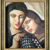 Il turbante verde + cornice oro verde