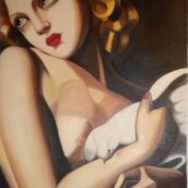 Donna con colomba