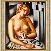 Nudo con cornice oro e argento