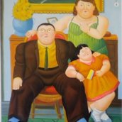 famiglia colombiana 70x50 cm