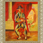 Arlecchino + cornice argento barocca