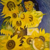 Ragazza con girasoli