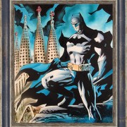 Batman con cornice argento blu