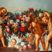 cupids and flowers