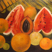 Still life with watermelons