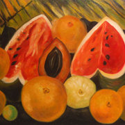 Still life with watermelons