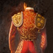 Traje de luz rojo y oro