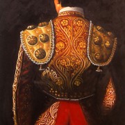 Traje de luz rojo y oro