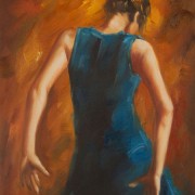 Ballerina di flamenco in blu