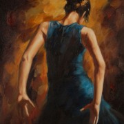 Ballerina di flamenco in blu